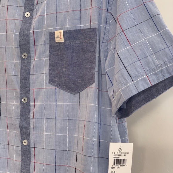 NWT-7 DIAMONDS 💎 Shortsleeve Button Up Shirt - Picture 5 of 8